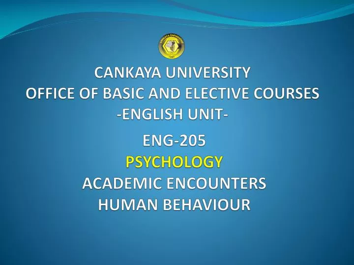 cankaya university office of basic and elective courses english unit