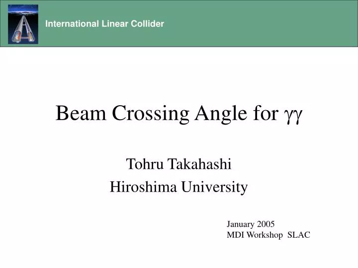 beam crossing angle for gg