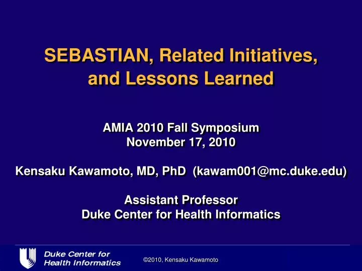 sebastian related initiatives and lessons learned