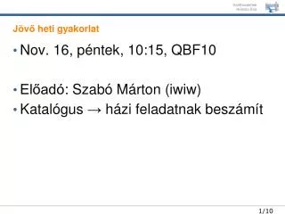 j v heti gyakorlat