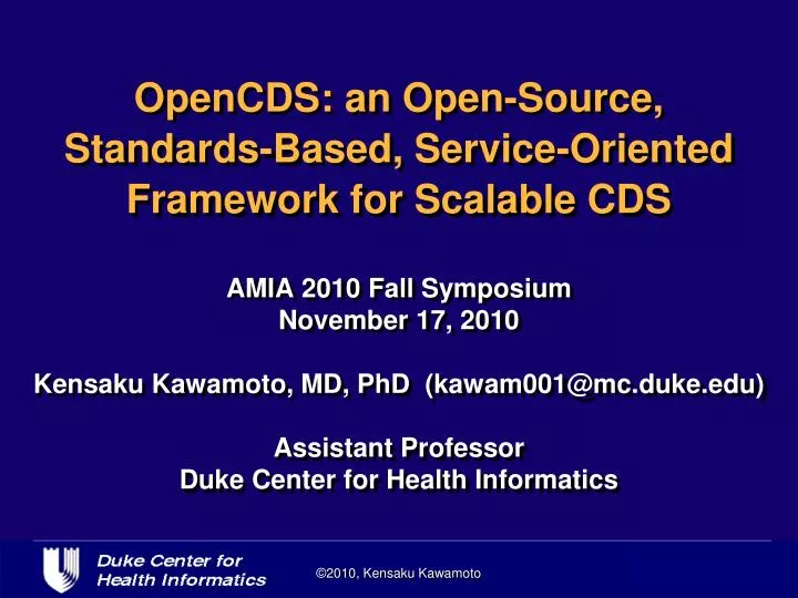 opencds an open source standards based service oriented framework for scalable cds