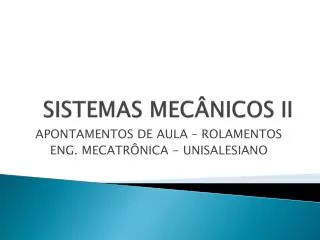 sistemas mec nicos ii