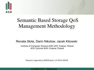 Semantic Based Storage QoS Management Methodology