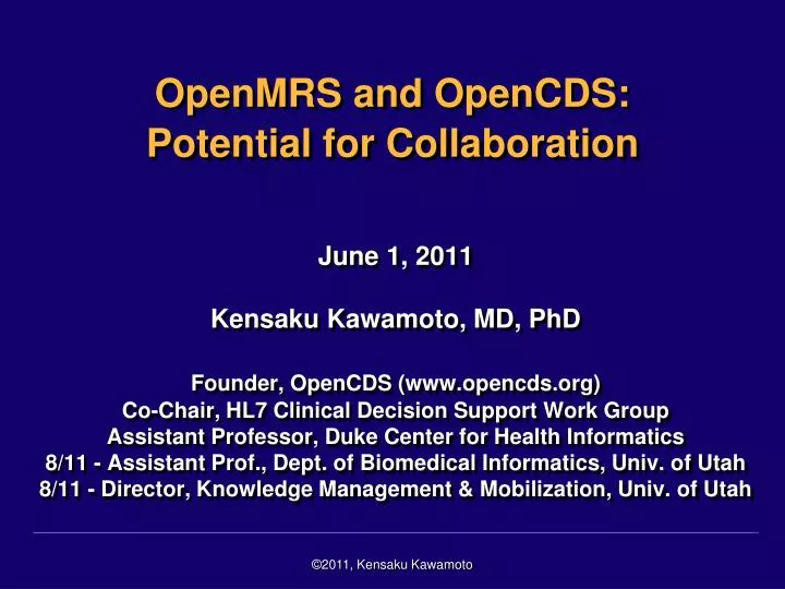 openmrs and opencds potential for collaboration