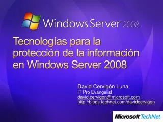 tecnolog as para la protecci n de la informaci n en windows server 2008