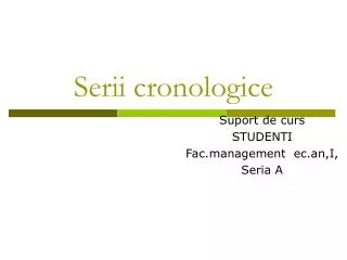 serii cronologice