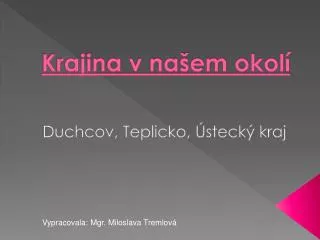 krajina v na em okol