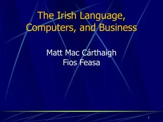 The Irish Language, Computers, and Business
