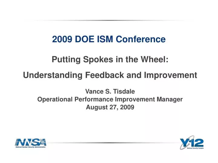 2009 doe ism conference