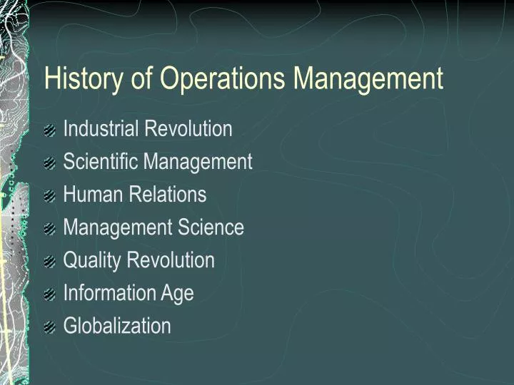 history of operations management