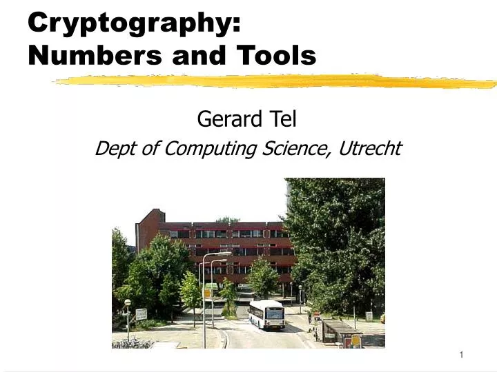 cryptography numbers and tools