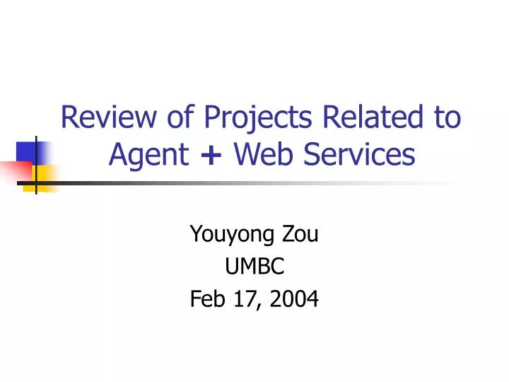 review of projects related to agent web services