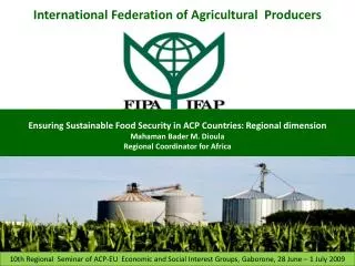 Ensuring Sustainable Food Security in ACP Countries: Regional dimension