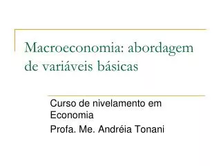 macroeconomia abordagem de vari veis b sicas