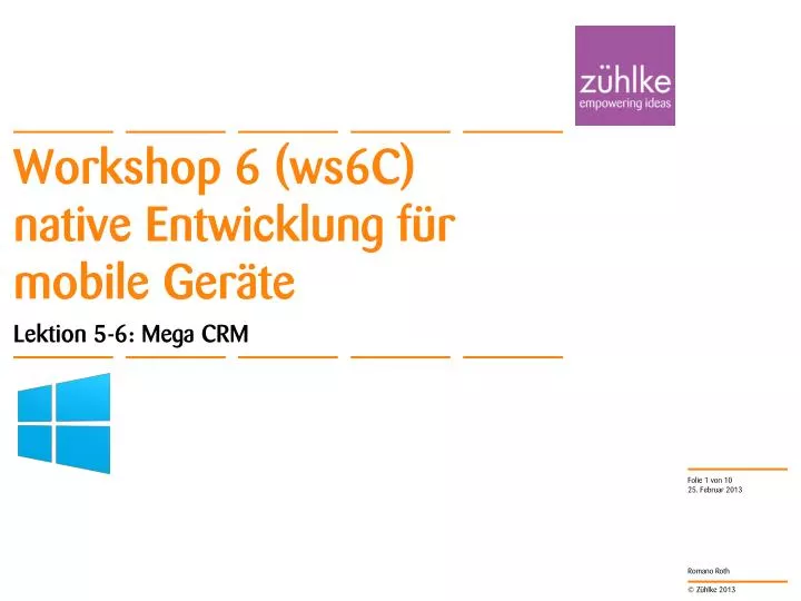 workshop 6 ws6c native entwicklung f r mobile ger te