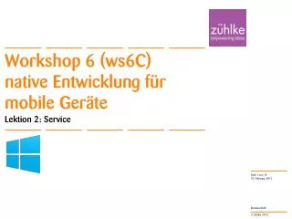 workshop 6 ws6c native entwicklung f r mobile ger te