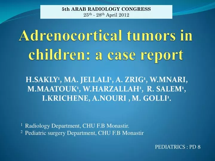adrenocortical tumors in children a case report