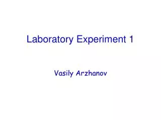 Laboratory Experiment 1
