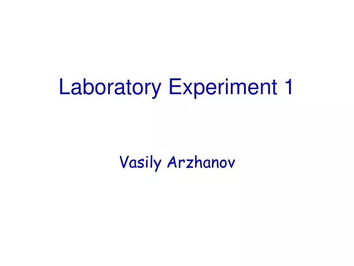 laboratory experiment 1