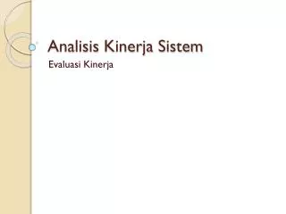 analisis kinerja sistem