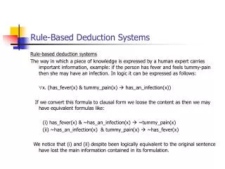 Rule-Based Deduction Systems