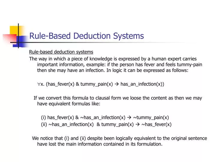 rule based deduction systems