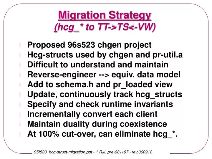 migration strategy hcg to tt ts vw