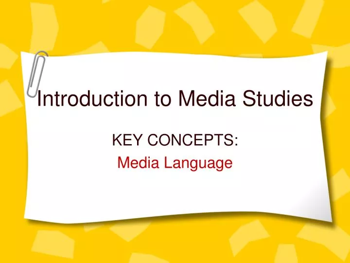 introduction to media studies