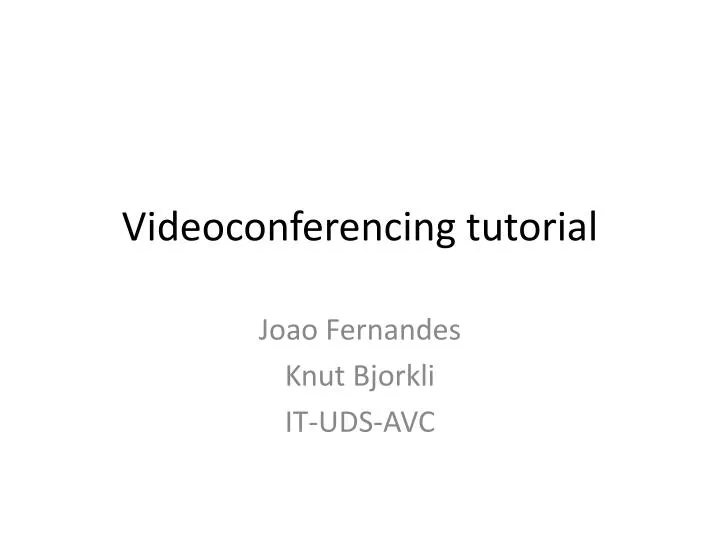 videoconferencing tutorial