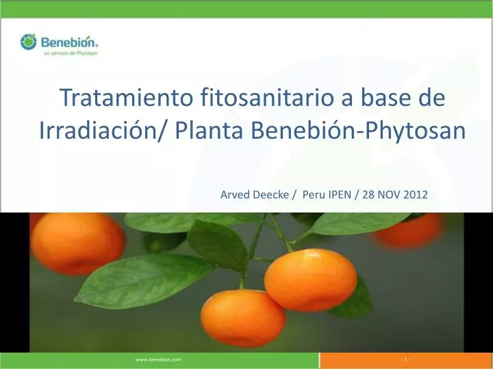 tratamiento fitosanitario a base de irradiaci n planta benebi n phytosan