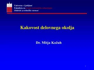 kakovost delovnega okolja