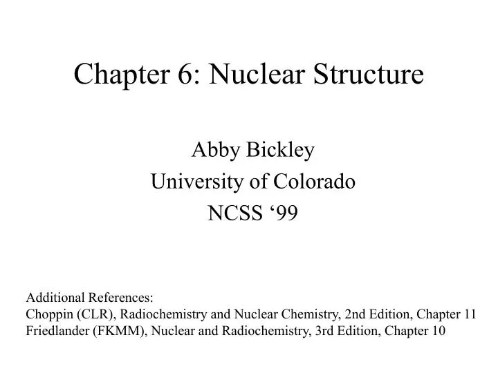 chapter 6 nuclear structure