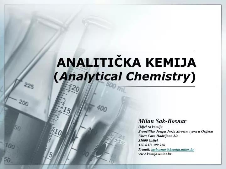 analiti ka kemija analytical chemistry