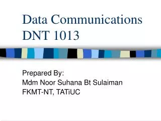 Data Communications DNT 1013