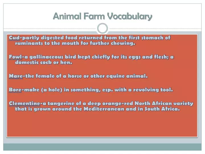 animal farm vocabulary