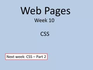 Web Pages