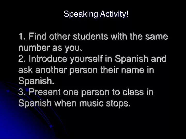 speaking activity