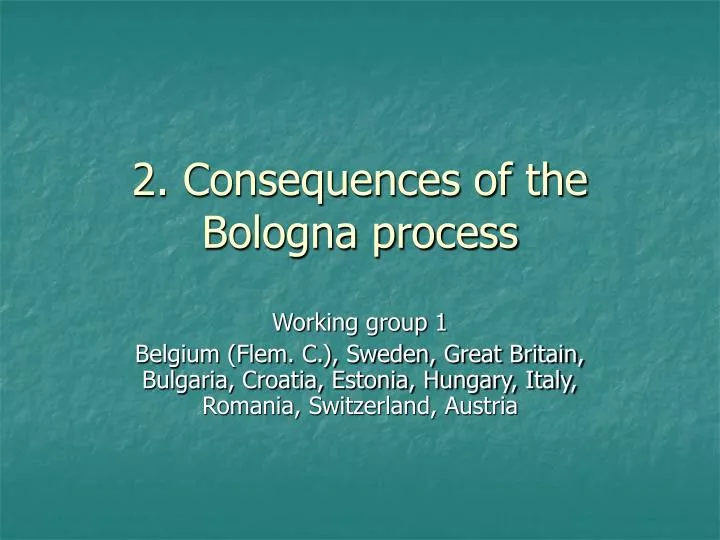 2 consequences of the bologna process