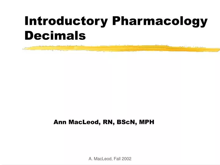 introductory pharmacology decimals
