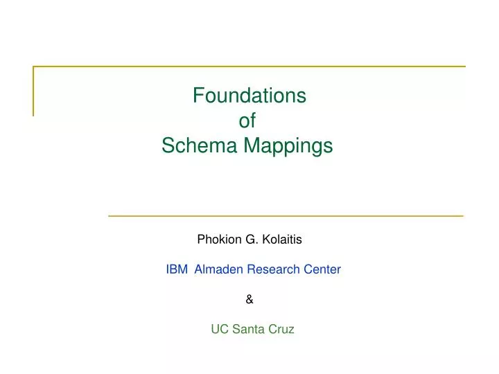 foundations of schema mappings