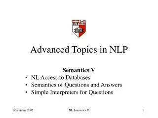 Advanced Topics in NLP