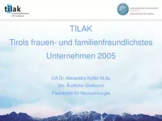 TILAK Tirols frauen- und familienfreundlichstes Unternehmen 2005