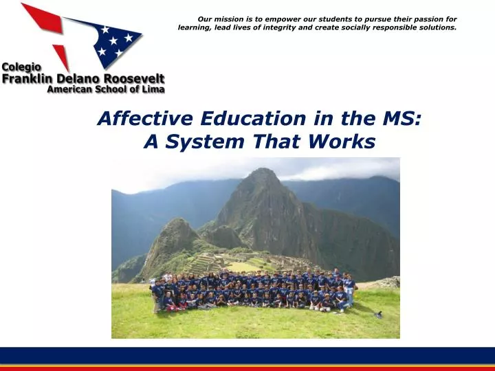 affective education in the ms a system that works