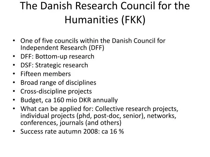the danish research council for the humanities fkk