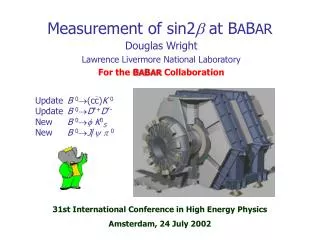 Measurement of sin2 b at B A B AR