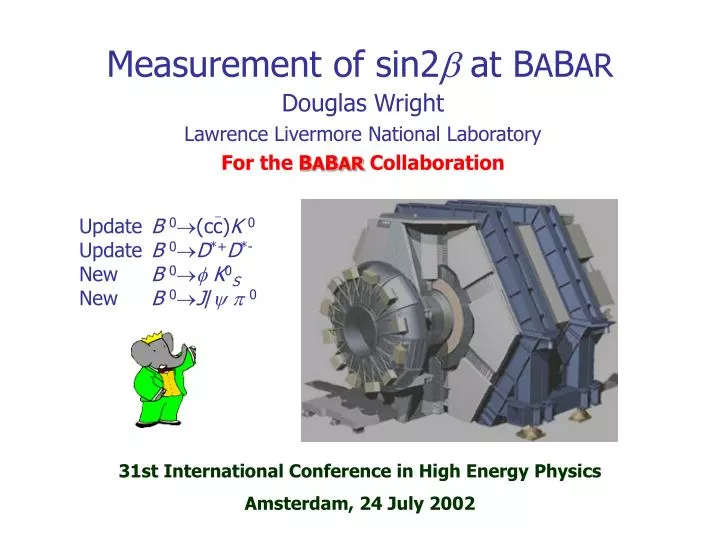 measurement of sin2 b at b a b ar
