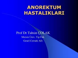 anorektum hastaliklari