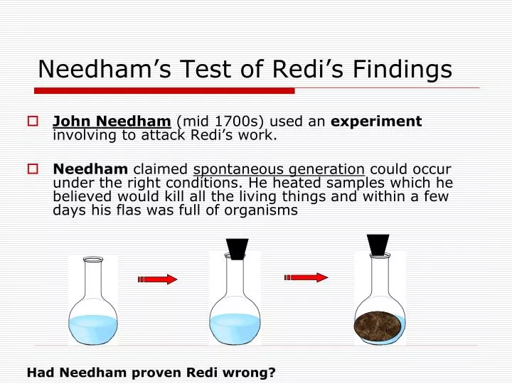 needham s test of redi s findings