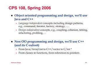 CPS 108, Spring 2006