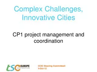 Complex Challenges, Innovative Cities